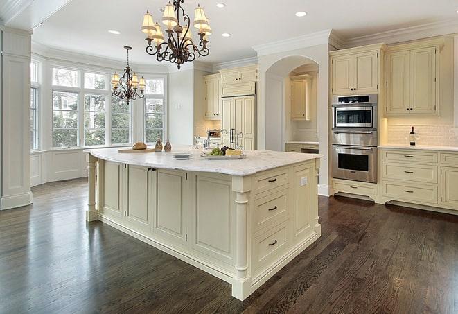 glossy laminate floors in a living room in Lansing, IL